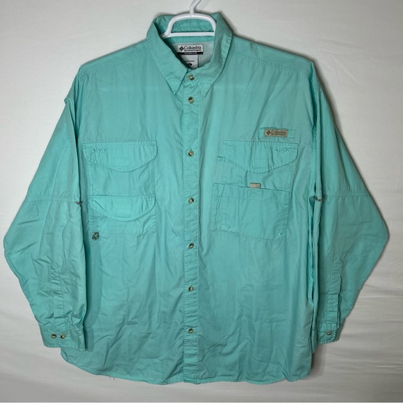 Columbia Shirt Mens XL PFG Fishing Casual Short Sleeve Button Up Pockets Vented - Picture 1 of 10
